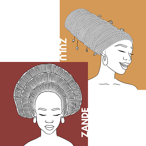 Zande hair style Zulu culture Digital